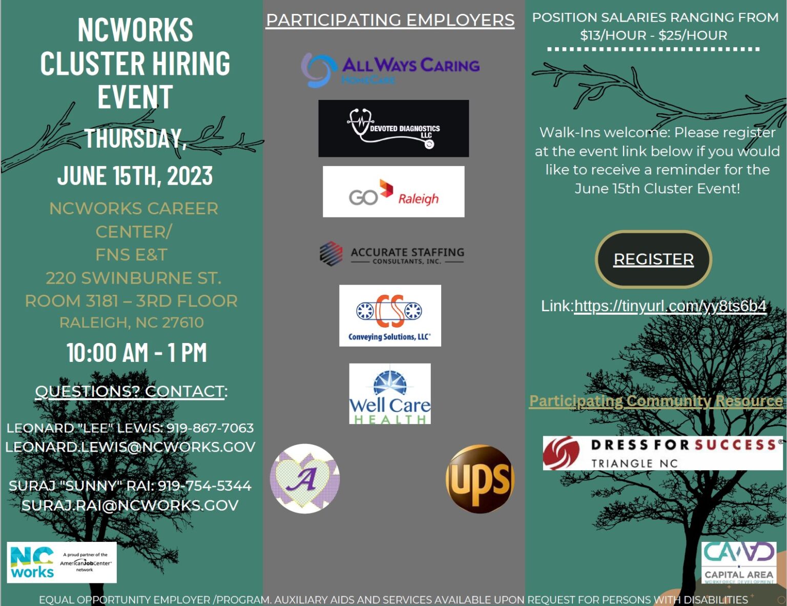 North Carolina Cluster Hiring Event Conveying Solutions, LLC®